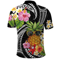 Hau'oli Makahiki Hou Polo Shirt Aloha Pineapple Tropical Vibe LT9 - Polynesian Pride