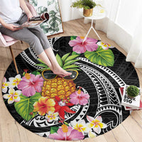 Hau'oli Makahiki Hou Round Carpet Aloha Pineapple Tropical Vibe LT9 - Polynesian Pride