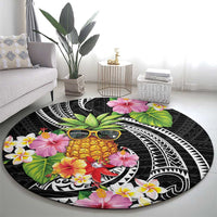 Hau'oli Makahiki Hou Round Carpet Aloha Pineapple Tropical Vibe LT9 - Polynesian Pride