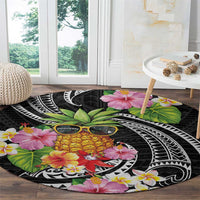 Hau'oli Makahiki Hou Round Carpet Aloha Pineapple Tropical Vibe LT9 - Polynesian Pride