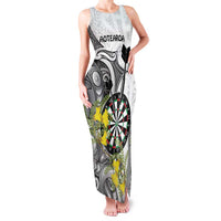Personalised New Zealand Darts Family Matching Tank Maxi Dress and Hawaiian Shirt Kowhai Floral with Maori Tattoo