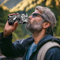 Aloha Black Tribal Honu Tattoo 4 in 1 Can Cooler Tumbler