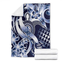 Aloha Blue Tribal Honu Tattoo Blanket
