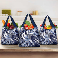 Aloha Blue Tribal Honu Tattoo Grocery Bag