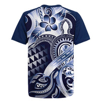 Aloha Blue Tribal Honu Tattoo Rugby Jersey