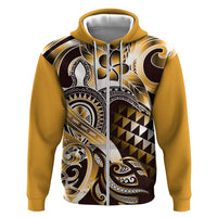 Aloha Gold Tribal Honu Tattoo Zip Hoodie