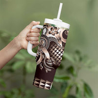Aloha Mocha Mousse Tribal Honu Tattoo Tumbler With Handle