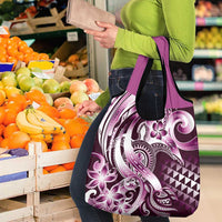 Aloha Pink Tribal Honu Tattoo Grocery Bag