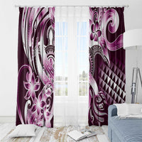 Aloha Pink Tribal Honu Tattoo Window Curtain