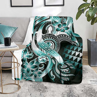 Aloha Turquoise Tribal Honu Tattoo Blanket
