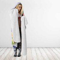 Personalised Chuuk States Humpback Whale Hooded Blanket Polynesian Tropical Flowers LT9 - Polynesian Pride
