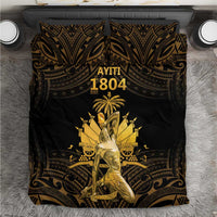 Haitian Negre Marron 1804 Bedding Set Gold Polynesian Pattern
