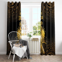 Haitian Negre Marron 1804 Window Curtain Gold Polynesian Pattern