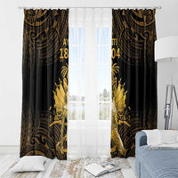 Haitian Negre Marron 1804 Window Curtain Gold Polynesian Pattern