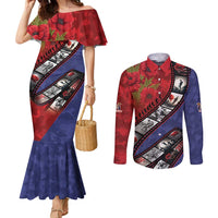 Personalised ANZAC Spirit 1915-2026 Filmstrip Tribute Couples Matching Mermaid Dress and Long Sleeve Button Shirt Lest We Forget 25 April
