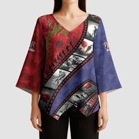 Personalised ANZAC Spirit 1915-2026 Filmstrip Tribute Kimono Sleeve Blouse Lest We Forget 25 April