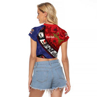 Personalised ANZAC Spirit 1915-2026 Filmstrip Tribute Raglan Cropped T Shirt Lest We Forget 25 April