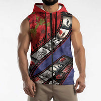 Personalised ANZAC Spirit 1915-2026 Filmstrip Tribute Sleeveless Zip Hoodie Lest We Forget 25 April