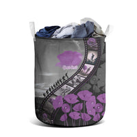 Personalised Remembering ANZAC Lest We Forget Laundry Basket Vintage Film Frame Memorial Purple Poppy LT9 - Polynesian Pride