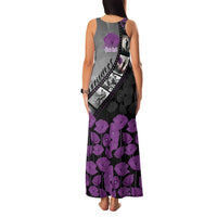 Personalised Remembering ANZAC Lest We Forget Family Matching Tank Maxi Dress and Hawaiian Shirt Vintage Film Frame Memorial Purple Poppy