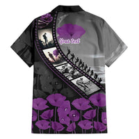 Personalised Remembering ANZAC Lest We Forget Hawaiian Shirt Vintage Film Frame Memorial Purple Poppy LT9 - Polynesian Pride