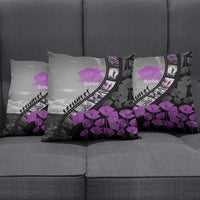 Personalised Remembering ANZAC Lest We Forget Pillow Cover Vintage Film Frame Memorial Purple Poppy