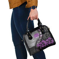 Personalised Remembering ANZAC Lest We Forget Shoulder Handbag Vintage Film Frame Memorial Purple Poppy