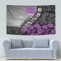 Personalised Remembering ANZAC Lest We Forget Tapestry Vintage Film Frame Memorial Purple Poppy LT9 - Polynesian Pride