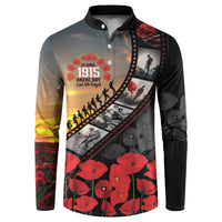 Personalised Remembering ANZAC Lest We Forget Button Sweatshirt Vintage Film Frame Memorial Red Poppy