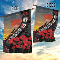 Personalised Remembering ANZAC Lest We Forget Garden Flag Vintage Film Frame Memorial Red Poppy