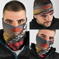 Personalised Remembering ANZAC Lest We Forget Neck Gaiter Vintage Film Frame Memorial Red Poppy LT9 - Polynesian Pride