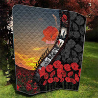 Personalised Remembering ANZAC Lest We Forget Quilt Vintage Film Frame Memorial Red Poppy LT9 - Polynesian Pride
