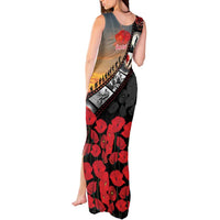 Personalised Remembering ANZAC Lest We Forget Tank Maxi Dress Vintage Film Frame Memorial Red Poppy