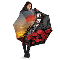 Personalised Remembering ANZAC Lest We Forget Umbrella Vintage Film Frame Memorial Red Poppy
