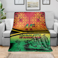 Hapi 44th Indipendens Dei Vanuatu Blanket Yumi 1980 with Vanuatuan Beach Landscape