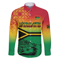 Hapi 44th Indipendens Dei Vanuatu Family Matching Short Sleeve Bodycon Dress and Hawaiian Shirt Yumi 1980 with Vanuatuan Beach Landscape