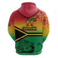Hapi 44th Indipendens Dei Vanuatu Hoodie Yumi 1980 with Vanuatuan Beach Landscape LT9 - Polynesian Pride