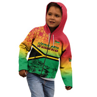 Hapi 44th Indipendens Dei Vanuatu Kid Hoodie Yumi 1980 with Vanuatuan Beach Landscape LT9 - Polynesian Pride