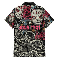 Personalized Japanese Kitsune Mask Hawaiian Shirt With Polynesian Arty Style LT9 - Polynesian Pride