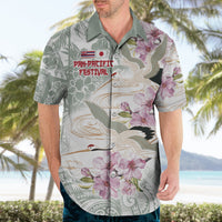 Personalized Japanese Shirasagi Bird Hawaiian Shirt Sakura and Hibiscus Polynesian Pattern LT9 - Polynesian Pride