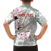 Personalized Japanese Shirasagi Bird Hawaiian Shirt Sakura and Hibiscus Polynesian Pattern LT9 - Polynesian Pride
