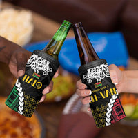 Halo Vanuatu Pride 4 in 1 Can Cooler Tumbler Vanuatuan Sand Drawing Pattern