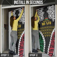 Halo Vanuatu Pride Door Cover Vanuatuan Sand Drawing Pattern - Polynesian Pride