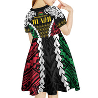 Halo Vanuatu Pride Kid Short Sleeve Dress Vanuatuan Sand Drawing Pattern LT9 - Polynesian Pride