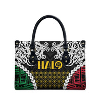 Halo Vanuatu Pride Leather Bag Vanuatuan Sand Drawing Pattern LT9 - Polynesian Pride
