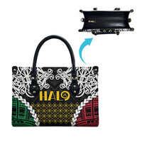 Halo Vanuatu Pride Leather Bag Vanuatuan Sand Drawing Pattern LT9 - Polynesian Pride