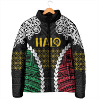 Halo Vanuatu Pride Padded Jacket Vanuatuan Sand Drawing Pattern - Polynesian Pride