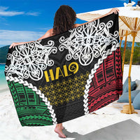 Halo Vanuatu Pride Sarong Vanuatuan Sand Drawing Pattern LT9 One Size 44 x 66 inches Black - Polynesian Pride