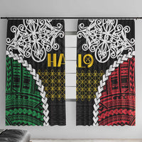 Halo Vanuatu Pride Window Curtain Vanuatuan Sand Drawing Pattern