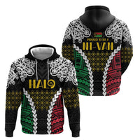 Halo Vanuatu Pride Zip Hoodie Vanuatuan Sand Drawing Pattern